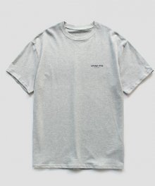(Unisex)스프레드 오버 코튼 로고 티셔츠_Melange Gray