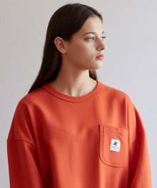 유니섹스 오버사이즈 포켓 스웨트 셔츠-오렌지