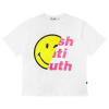 SMILE WITH FRAY T-SHIRTS - WHITE