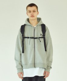 LSA ZIP UP OVER HOODIE GREY