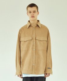 SNAP SUEDE OVER SHIRTS BEIGE