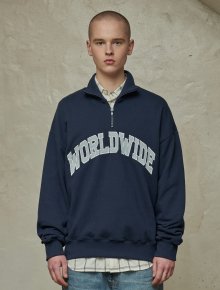 WORLDWIDE HALF ZIP-UP SWEATSHIRTS/NV