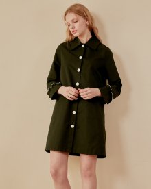 BUTTON JACKET ONEPIECE_DARK GREEN