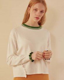 DIAGONAL FRILL KNIT_IVORY