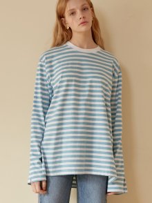 STRIPE SLIT T-SHIRTS_SKY BLUE