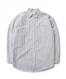 KP Oxford Stripe Oversize Shirt (Black)