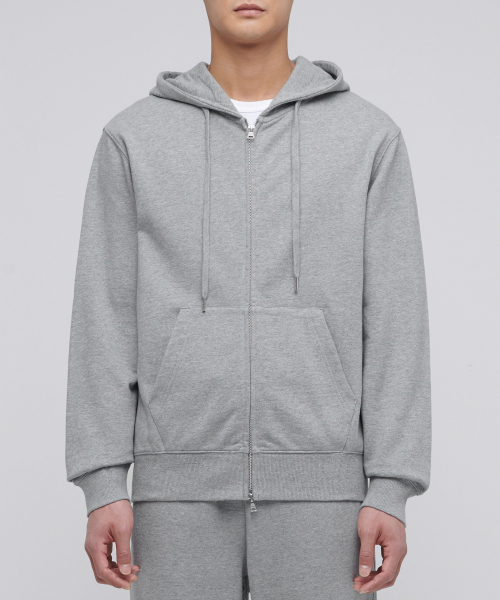 무신사 스탠다드(musinsastandard) 후디드 스웨트 집업 [멜란지 그레이]