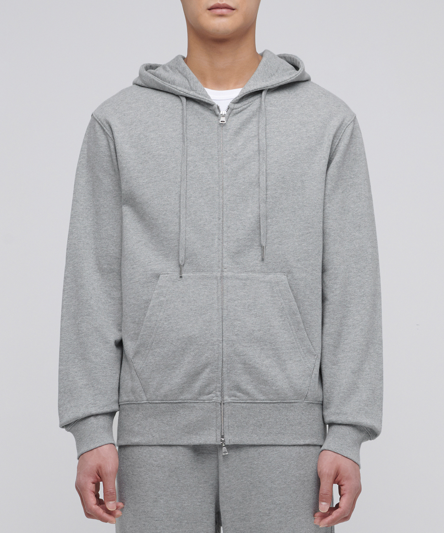 HOODED SWEAT ZIP-UP [MELANGE GREY]