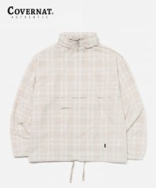 2WAY TARTAN CHECK ANORAK JACKET BEIGE