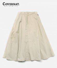 (WOMEN) COTTON TWILL EASY SKIRT BEIGE