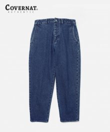 ANKLE CUT WIDE DENIM PANTS INDIGO