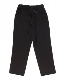 WASHED CANVAS FRONT CARGO PANTS (Black)