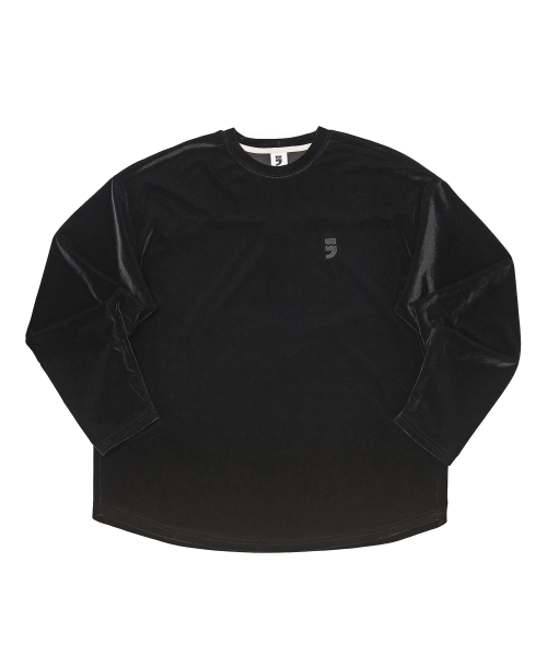 어낫띵(anothing) DROP-SHOULDER VELVET TEE (Black)
