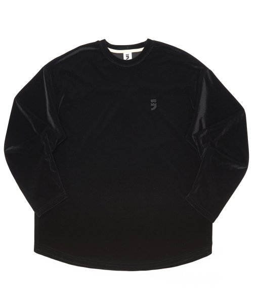 어낫띵(anothing) DROP-SHOULDER VELVET TEE (Black)
