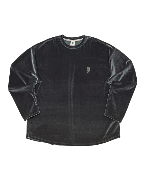 어낫띵(anothing) DROP-SHOULDER VELVET TEE (Charcoal)