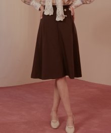 850 flared skirt with button details (brown)