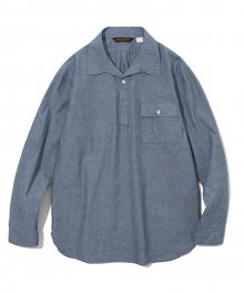 19ss pullover open collar shirts blue