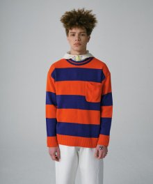 Striped Pocket Sweater D/Orange G9S2K411_35