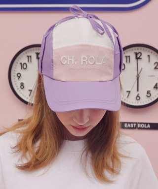 로라로라(ROLAROLA) (CH-19102) COLOR BLOCK CAMP CAP LAVENDER