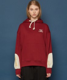 [UNISEX] 리버스패치 후드티 (BURGUNDY)