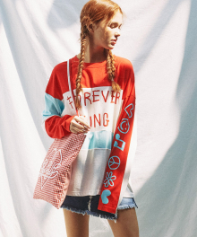 FOREVER YOUNG COLOR BLOCK T-SHIRT_RED (EEON1RLR02W)