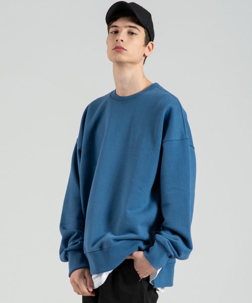 세컨모놀로그(secondmonolgue) 에스엠씨오씨엘 케이.오버사이즈 스웻 셔츠 딥블루