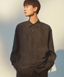 [UNISEX] 아웃포켓 오버핏 셔츠 (BLACK)