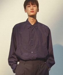 [UNISEX] 아웃포켓 오버핏 셔츠 (NAVY)