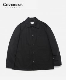 COMPACT COTTON COVERALL JACKET BLACK