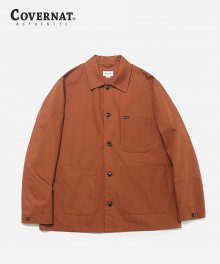 COMPACT COTTON COVERALL JACKET BROWN