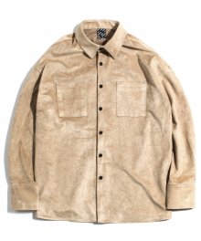 USF Suede Oversized Shirts Beige