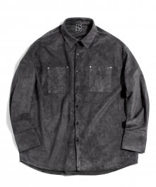 USF Suede Oversized Shirts Charcoal