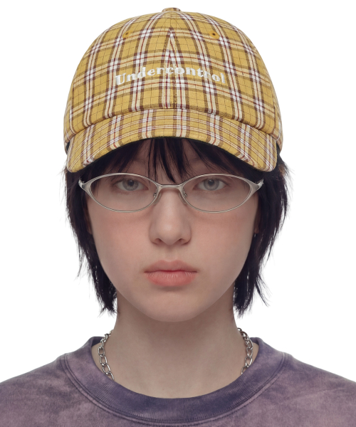 언더컨트롤(undercontrol) 체크 패턴 로고 볼캡 DIDONE / AUTHENTIC B B / YELLOW CHECK