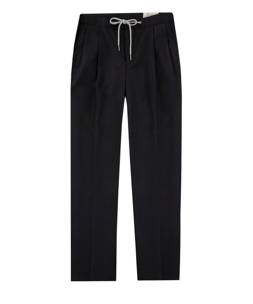 String band two tuck slacks (Charcoal)