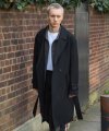 Wool Tailored Trench Coat / Black
