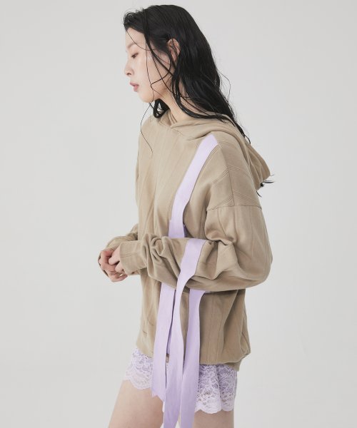 더 스튜디오 케이(THE STUDIO K) 19SS RIBBON DETAIL HOODIE_BROWN - 사이즈 & 후기 | 무신사