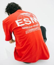 [ARNOLD PALMER X ESN] Signature Back Printing 1/2 Tee Red