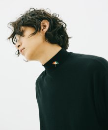 [ARNOLD PALMER X ESN] Patch Half Pola Knit Tee Black