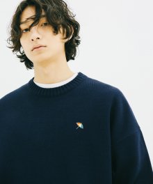 [ARNOLD PALMER X ESN] R Neck Knit of Signature Navy