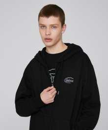 SIGNATURE LOGO HOOD ZIPUP (BLACK)