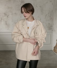 [UNISEX] Overfit big pocket cotton jacket _ ivory