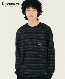 1PK MULTI STRIPE TEE BLACK