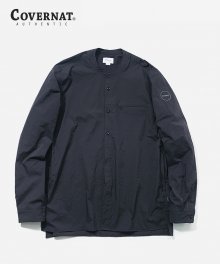 NYLON STAND COLLAR WIND SHIRTS NAVY