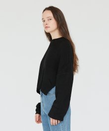 SLIT KNIT CREWNECK WOMEN [BLACK]