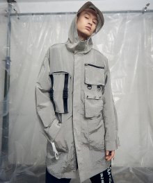 19SS POCKET GRAY LONG WINDCHEATER