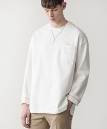 롱슬리브 오버핏 포켓 티셔츠 [WHITE]