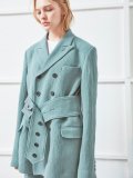 BELTED TAILORED JACKET GREEN