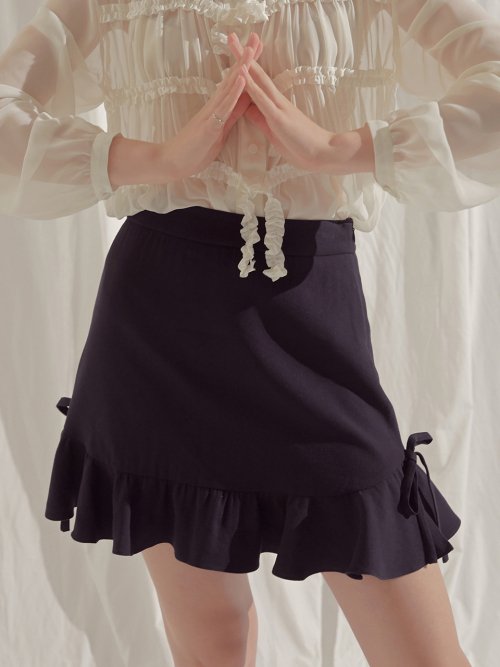 마가린핑거스(MARGARIN FINGERS) ruffle hem mini skirt (NV) - 사이즈