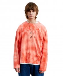TIE DYE TERRY L/S TEE coral
