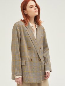 BROWN CHECK DOUBLE JACKET